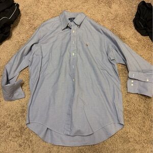 Ralph Lauren Light Blue Micro-Check Button-Down Dress Shirt